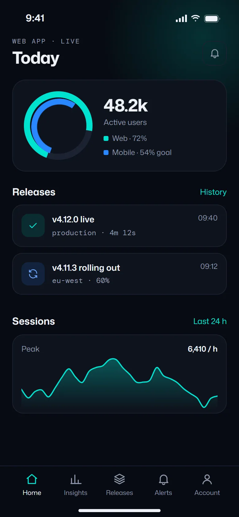 Concept mobile app screen