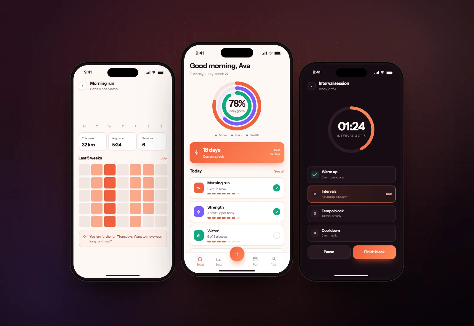Concept visual for Habit and training app
