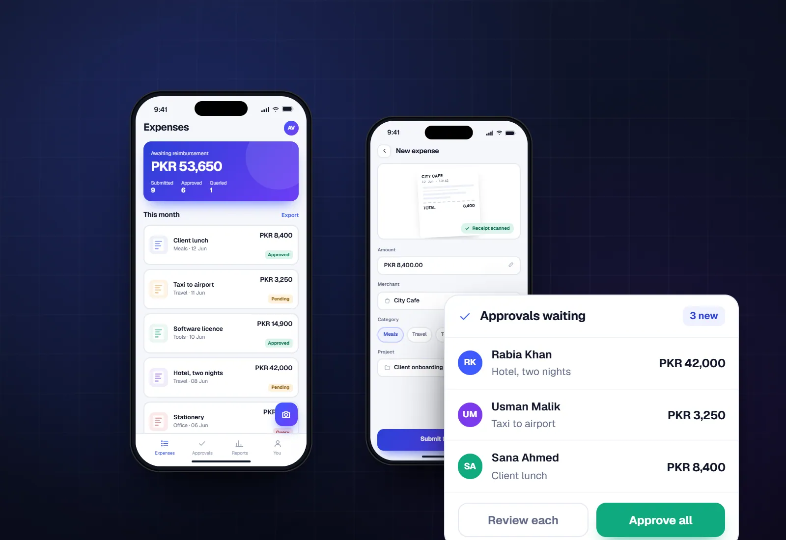 Concept visual for Team expenses and approvals