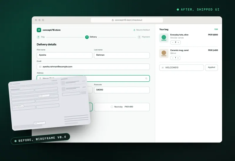 Concept project: Checkout flow redesign