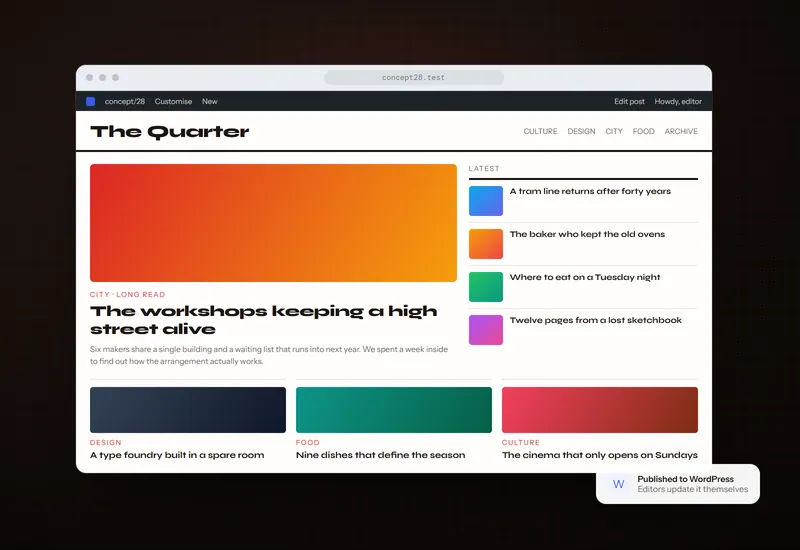 Concept project: Magazine publishing site