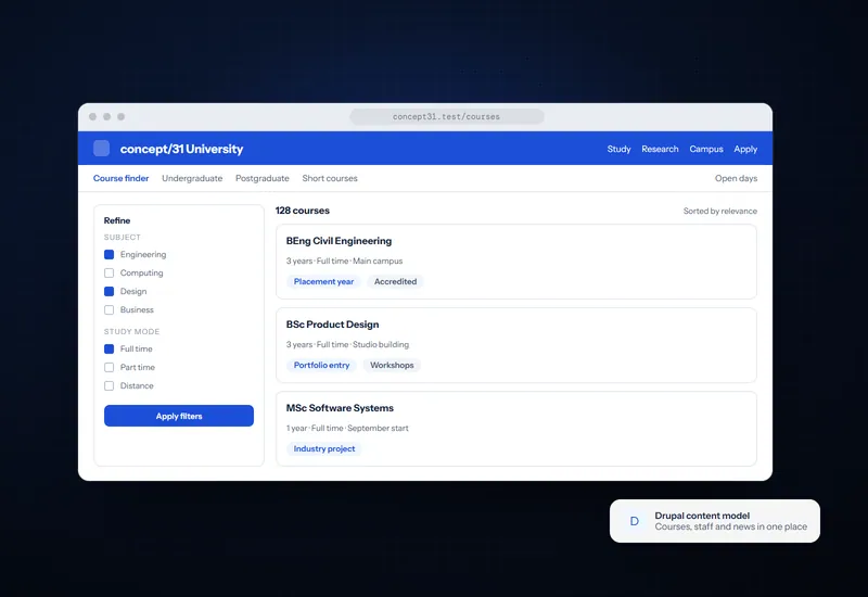 Concept project: University course portal