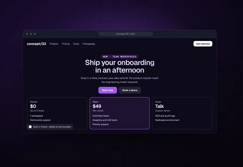 Concept project: Startup landing page