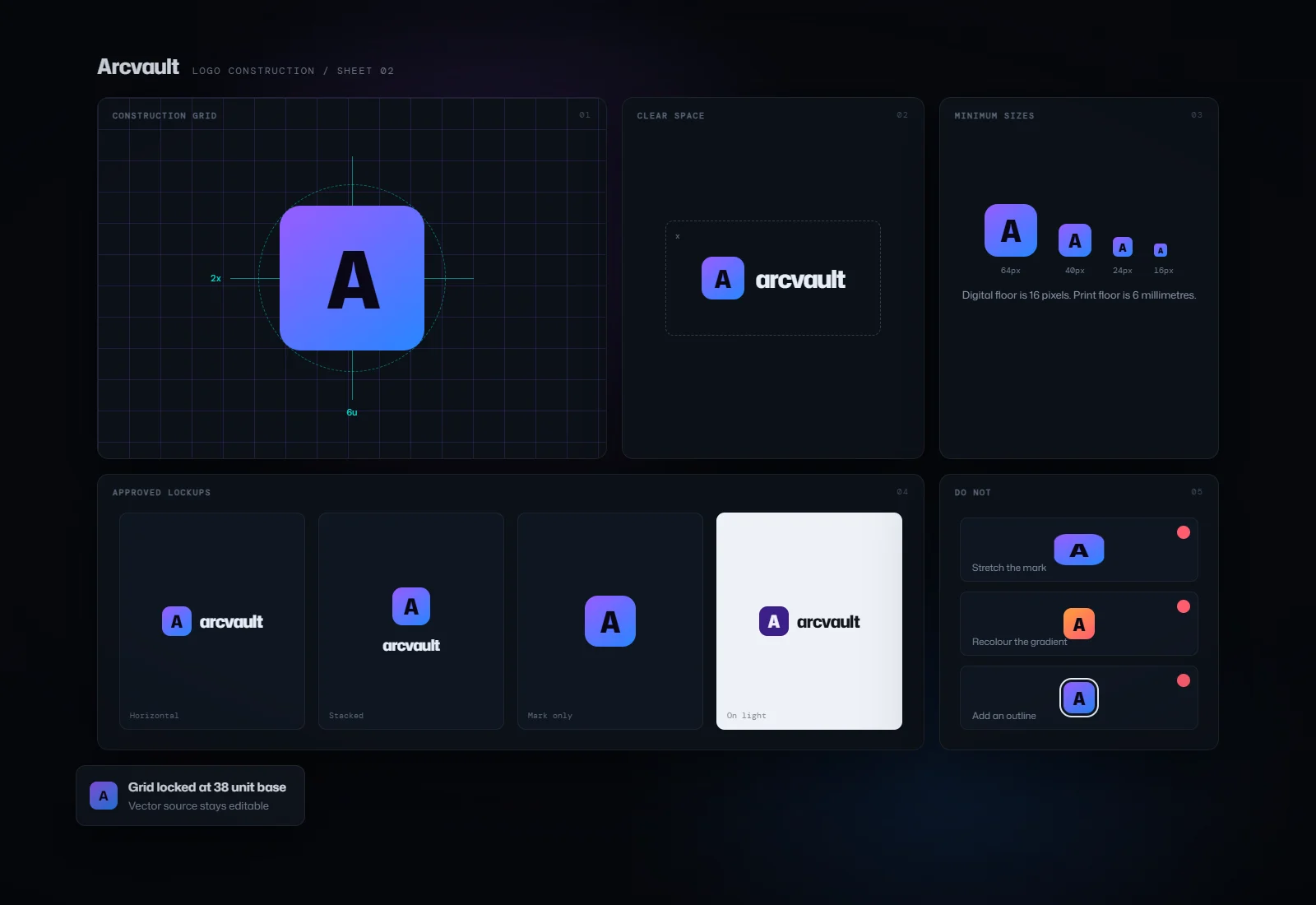 Concept visual for Logo construction grid and clear space rules