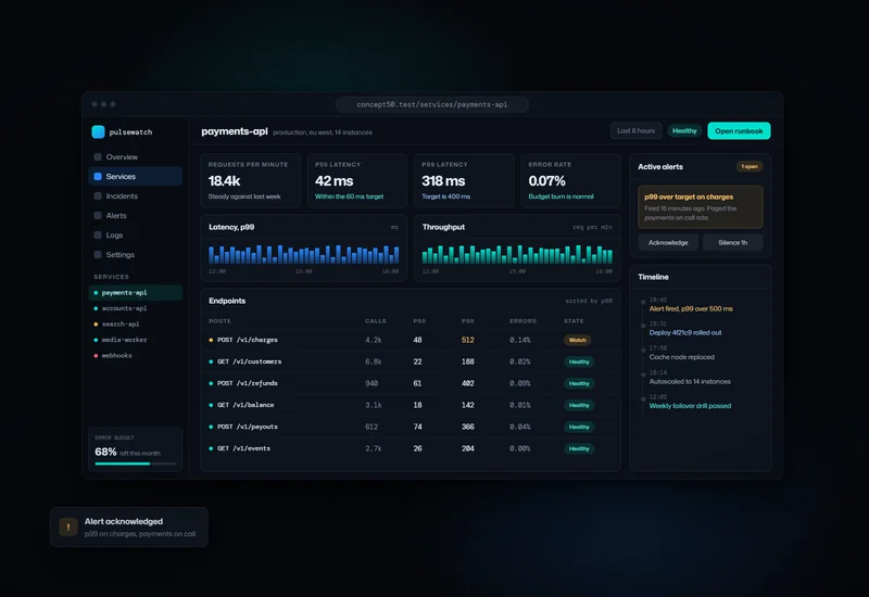 Concept project: API monitoring and incident console