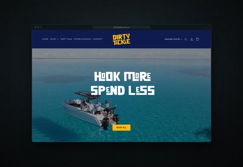 Screenshot of the Dirty Tackle website