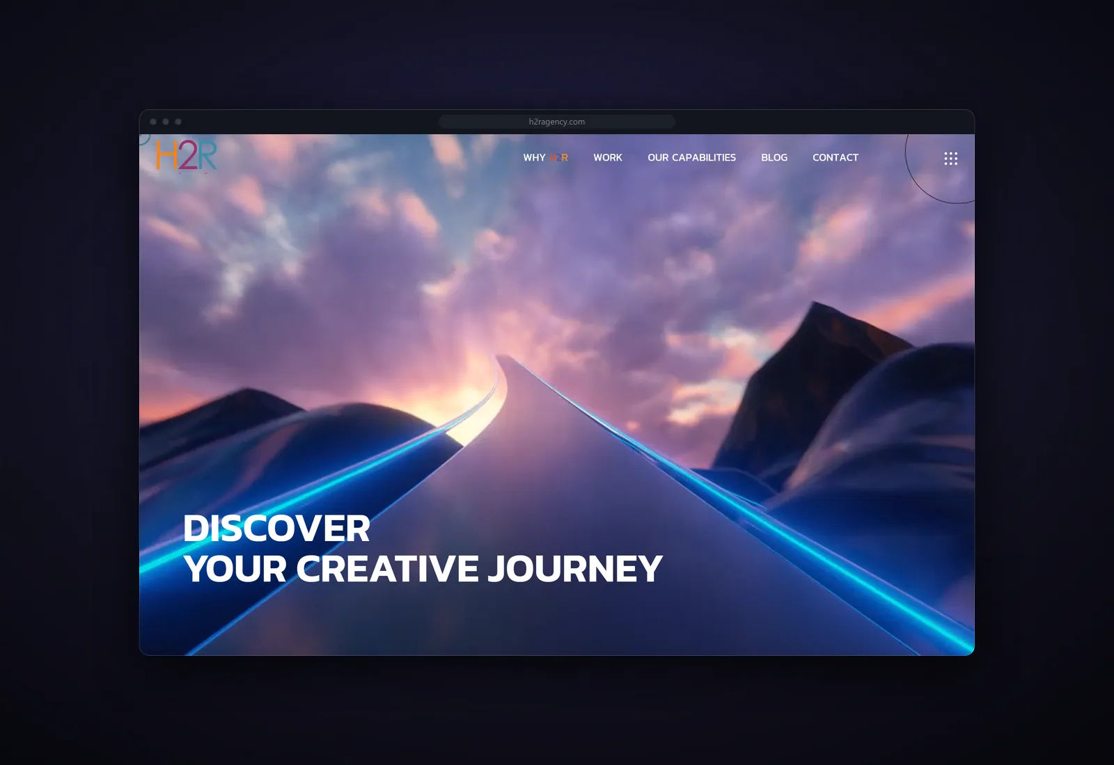 Screenshot of the H2R Agency website