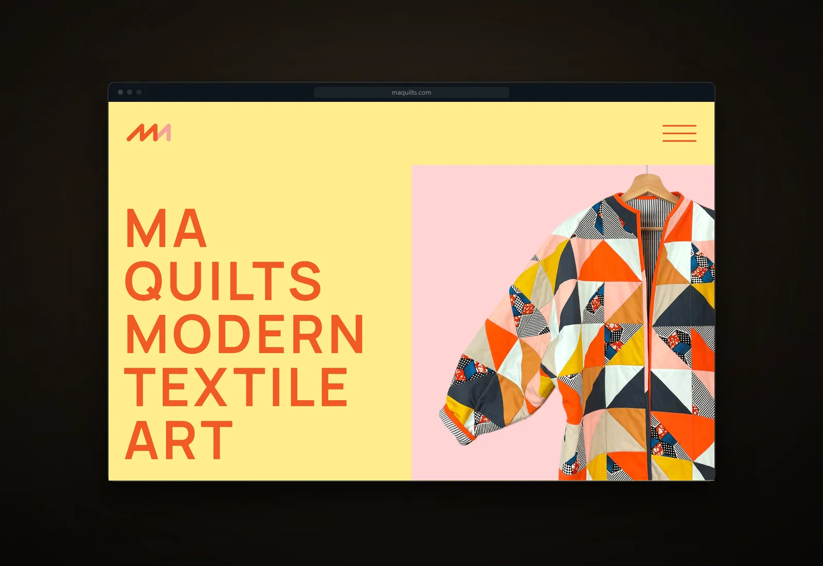 Screenshot of the MA Quilts website