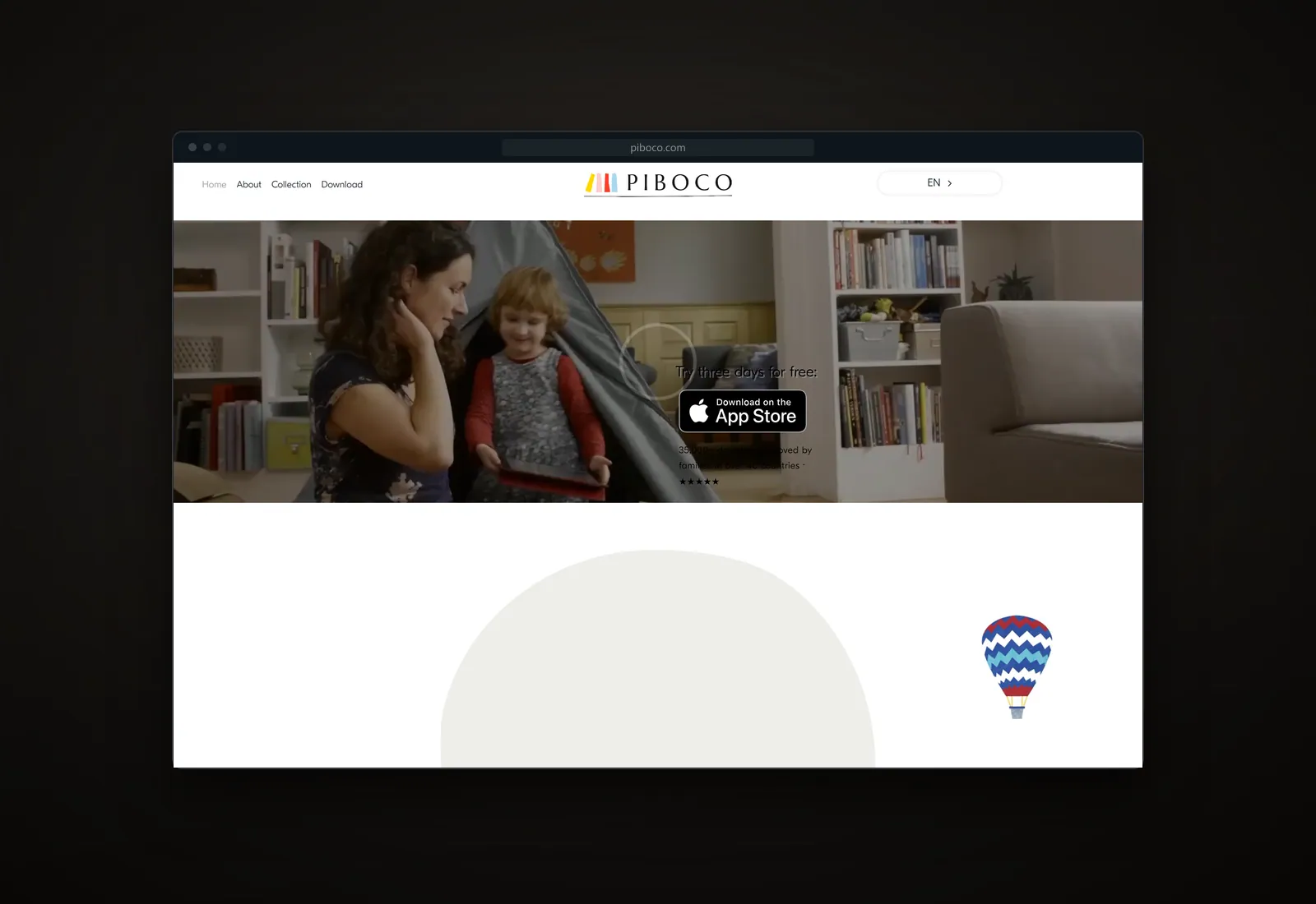 Screenshot of the PIBOCO website