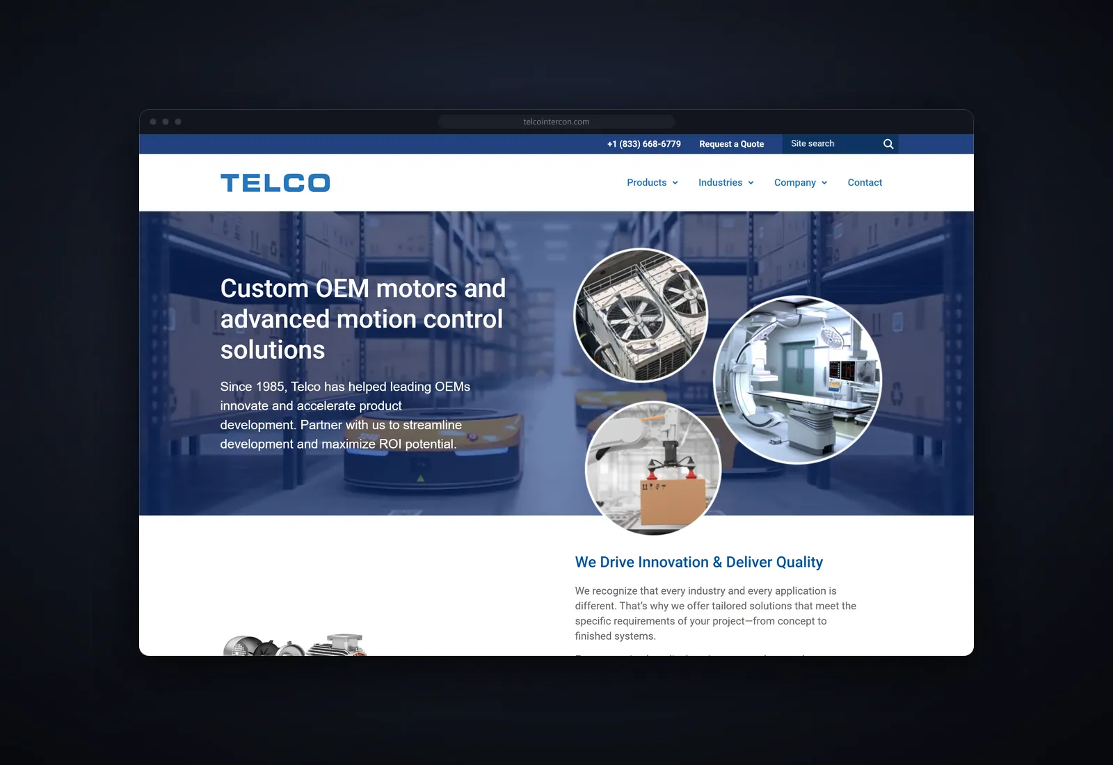 Screenshot of the Telco Intercon website